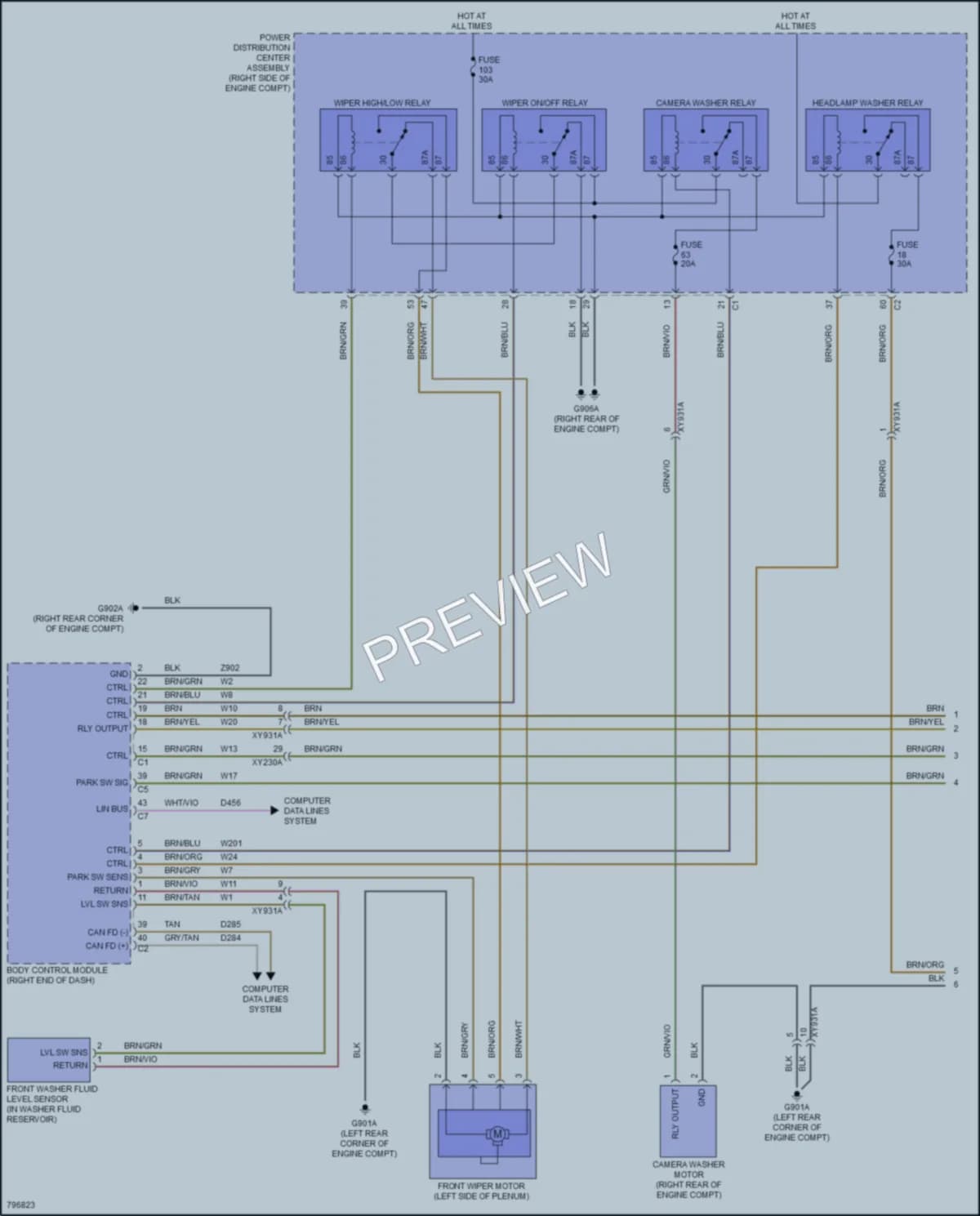 2022 Jeep GrandCherokee Wiper Washer wiring diagram preview