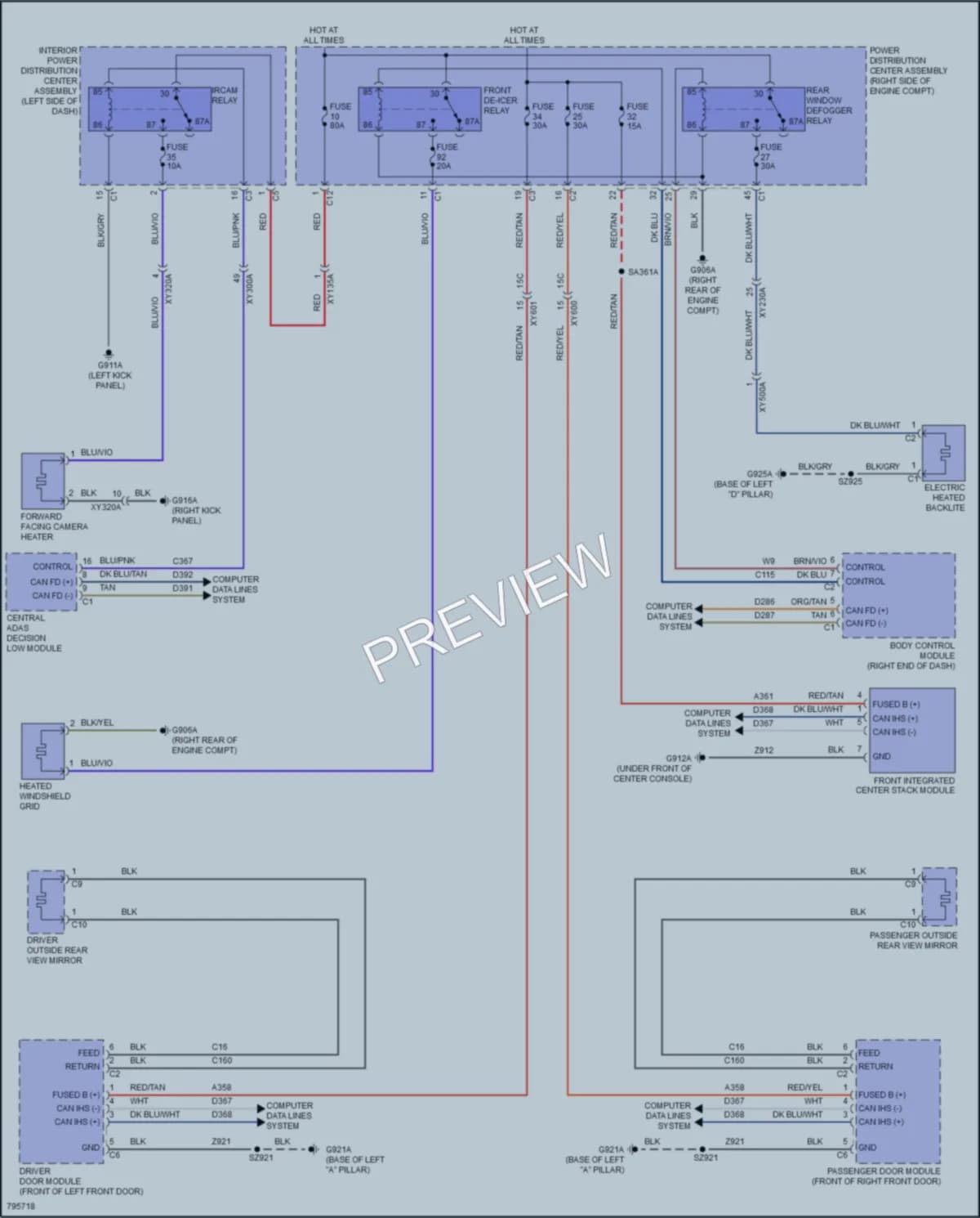 2022 Jeep GrandCherokee4XE Defoggers wiring diagram preview