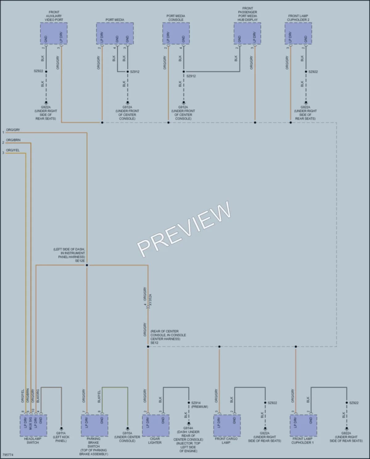 2022 Jeep GrandCherokee4XE Interior Lights wiring diagram preview