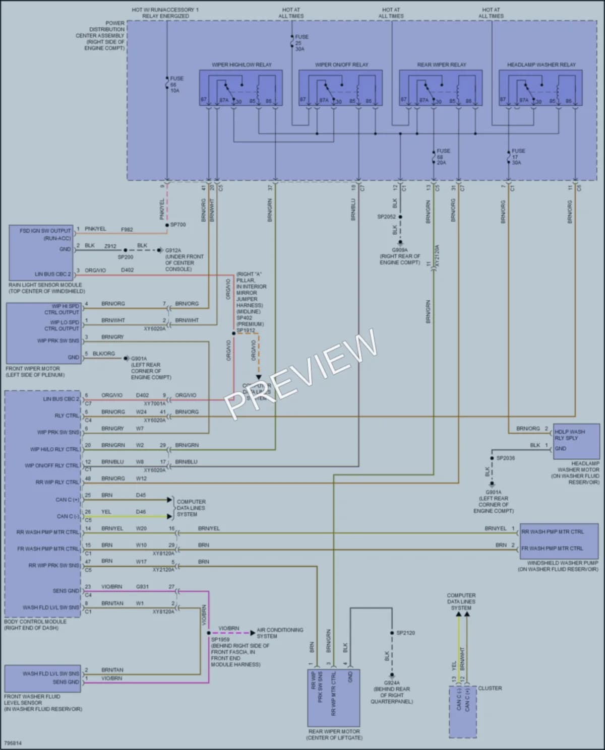 2022 Jeep GrandCherokeeWK Wiper Washer wiring diagram preview