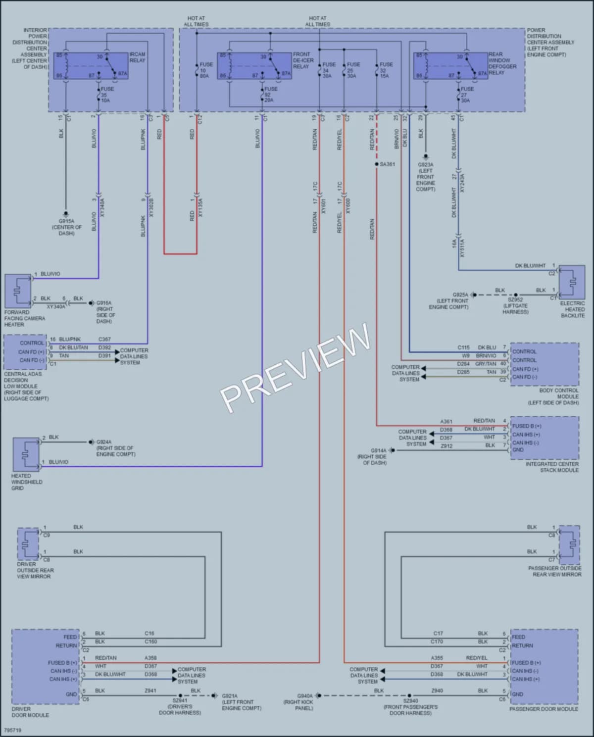 2022 Jeep GrandWagoneer Defoggers wiring diagram preview