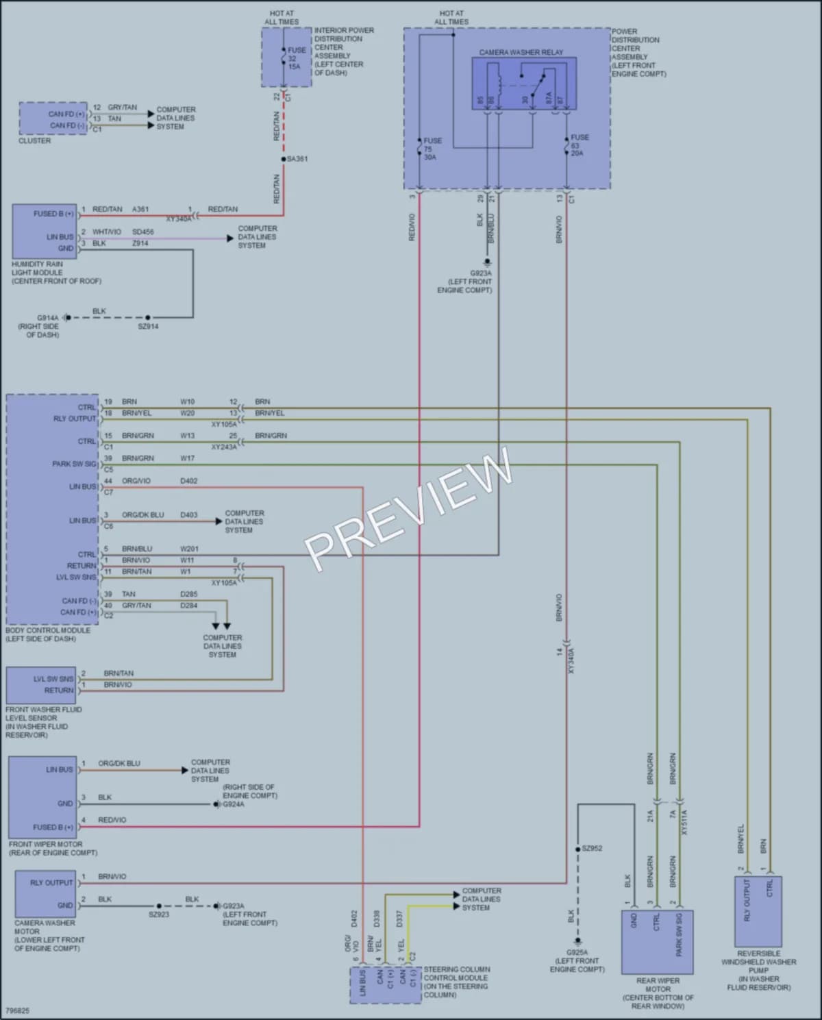 2022 Jeep GrandWagoneer Wiper Washer wiring diagram preview