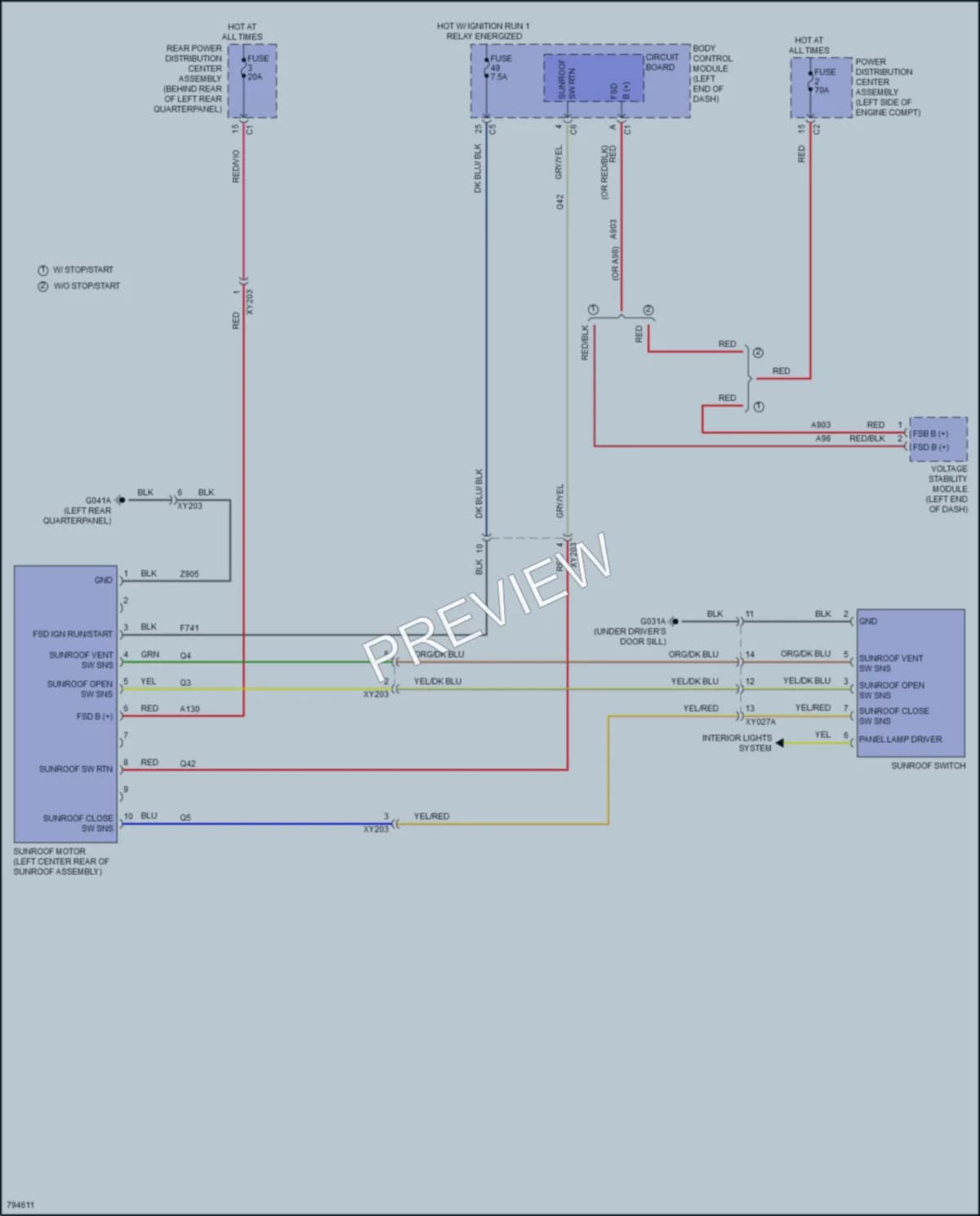 2022 Jeep Renegade Power Top Sunroof wiring diagram preview