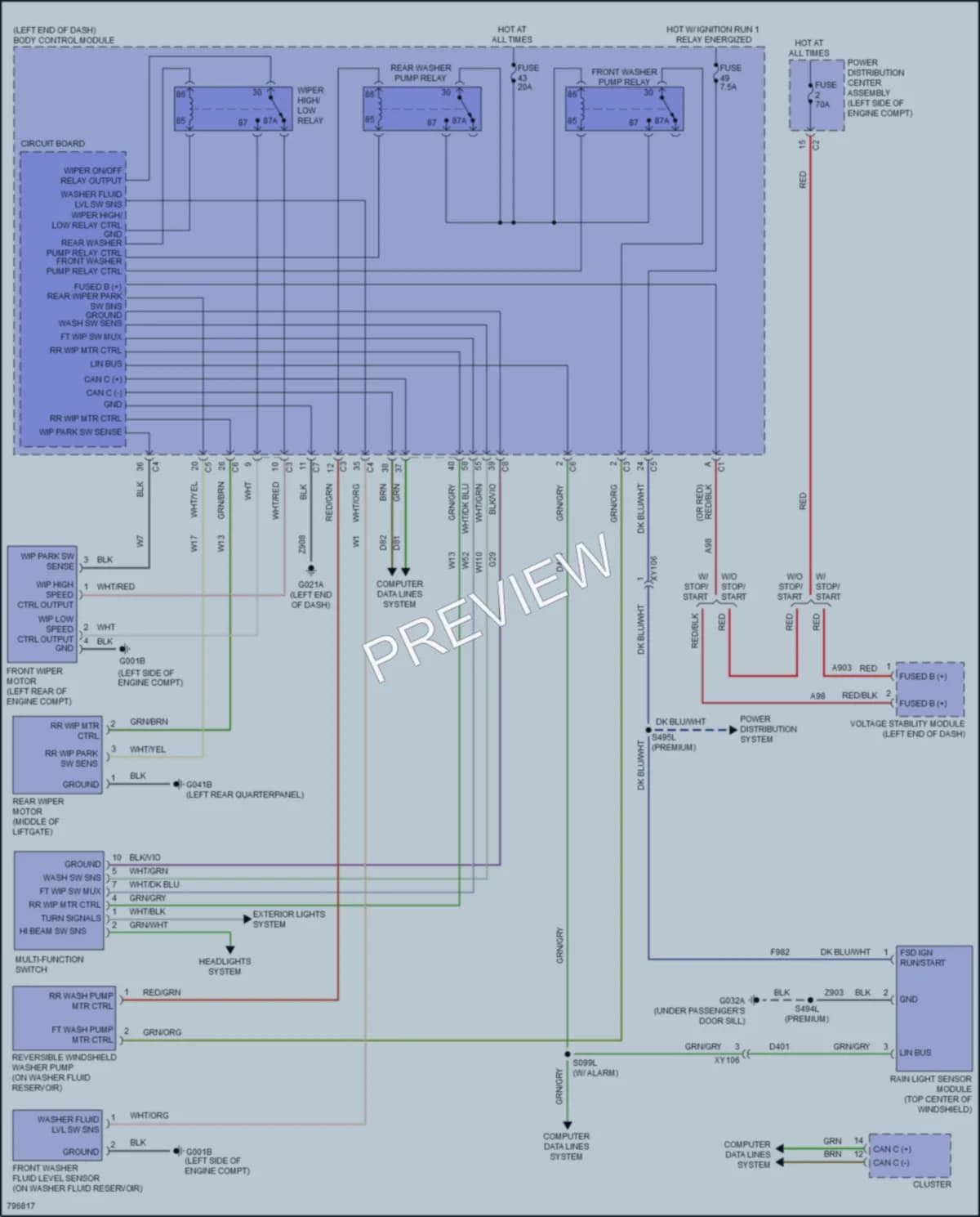 2022 Jeep Renegade Wiper Washer wiring diagram preview