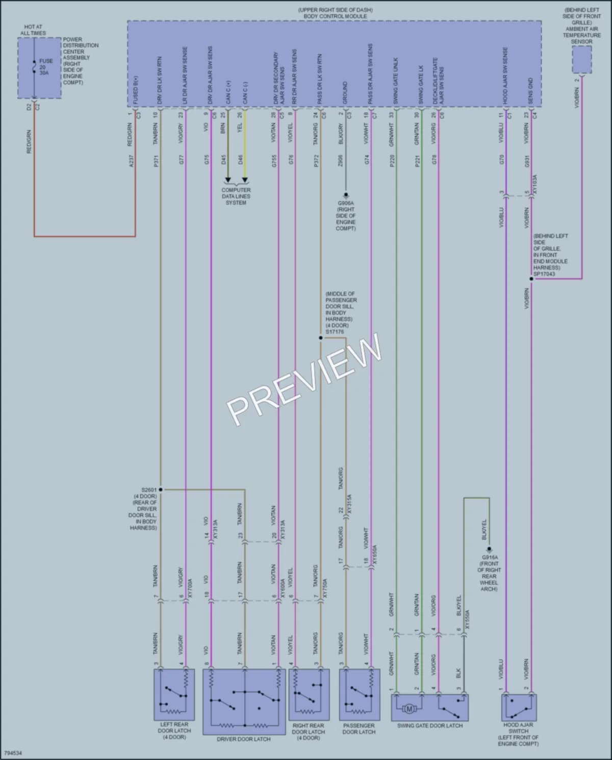 2022 Jeep Wrangler Anti Theft wiring diagram preview