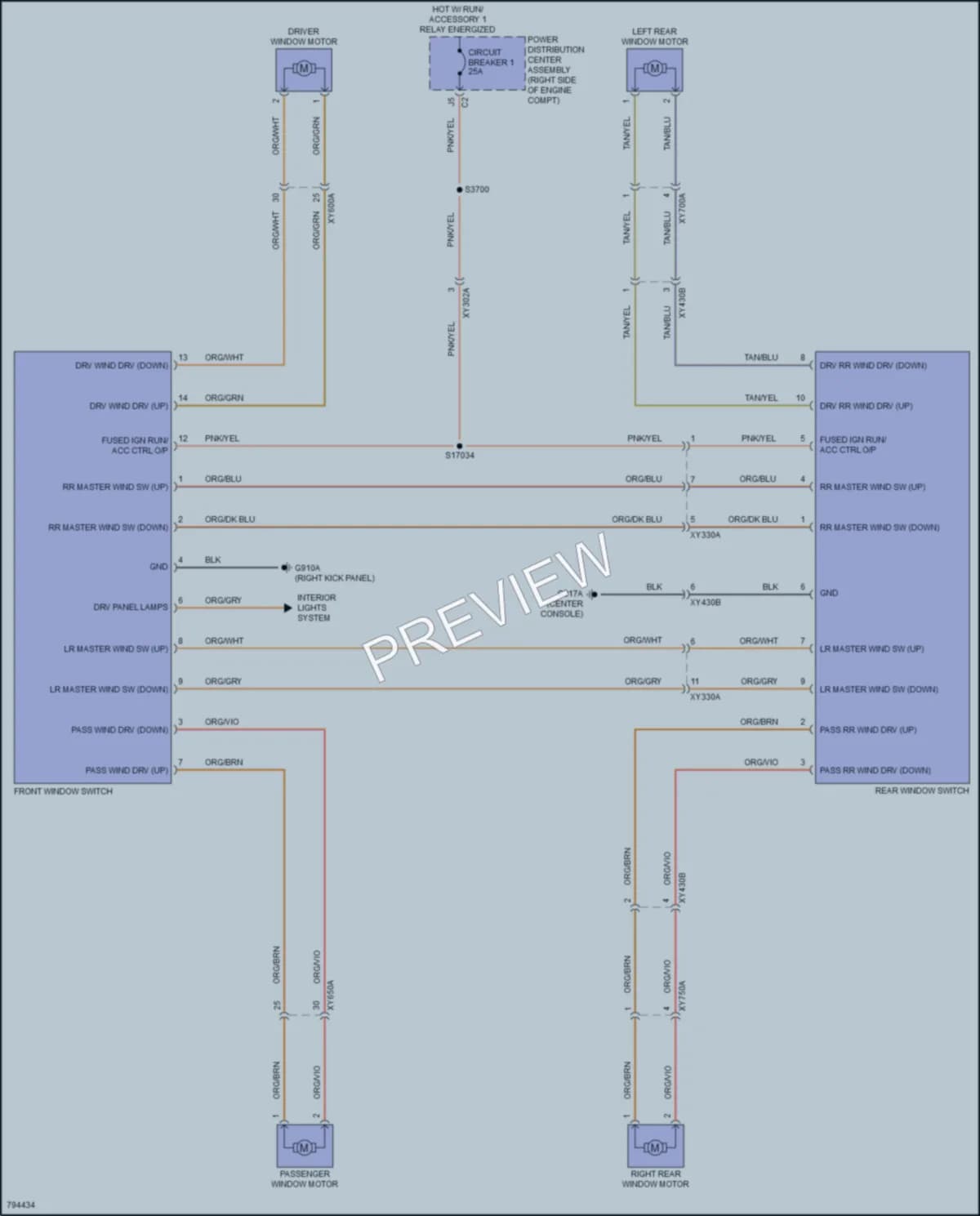 2022 Jeep Wrangler Power Windows wiring diagram preview