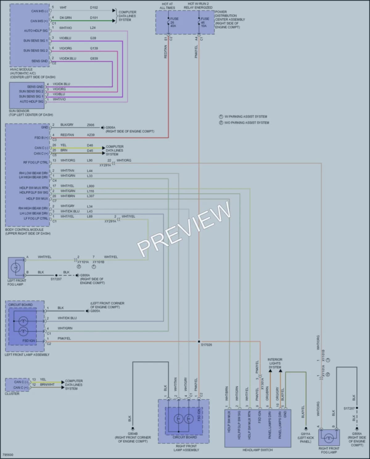 2022 Jeep WranglerUnlimited Headlights wiring diagram preview