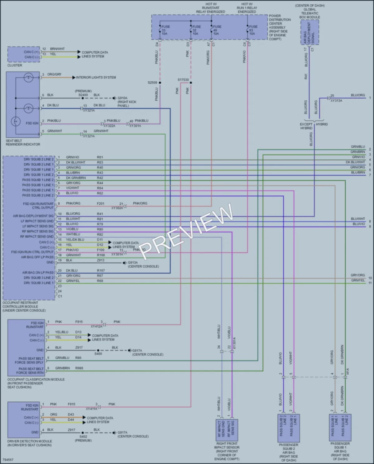 2022 Jeep WranglerUnlimited Supplemental Restraints wiring diagram preview