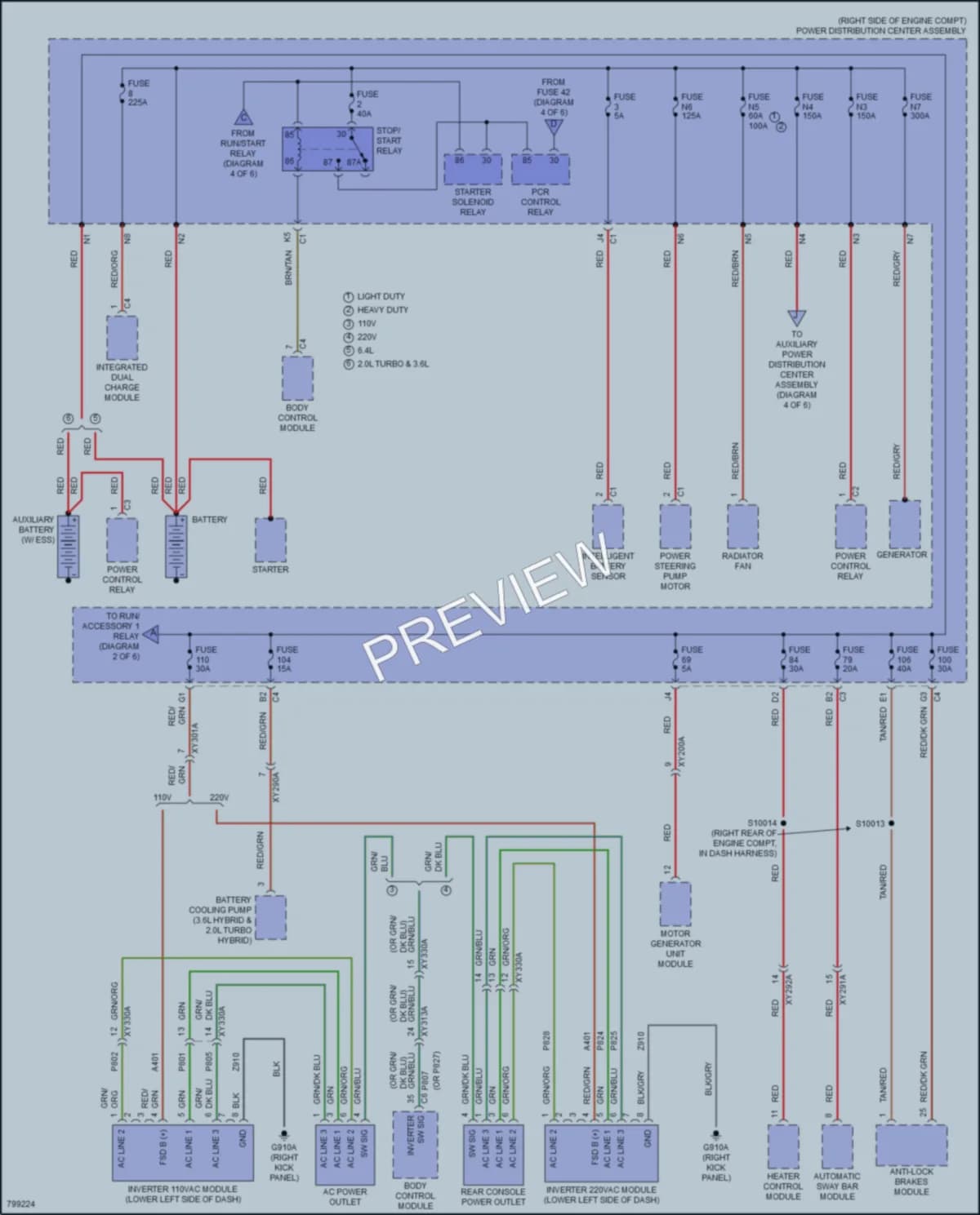 2022 Jeep WranglerUnlimited4XE Power Distribution wiring diagram preview