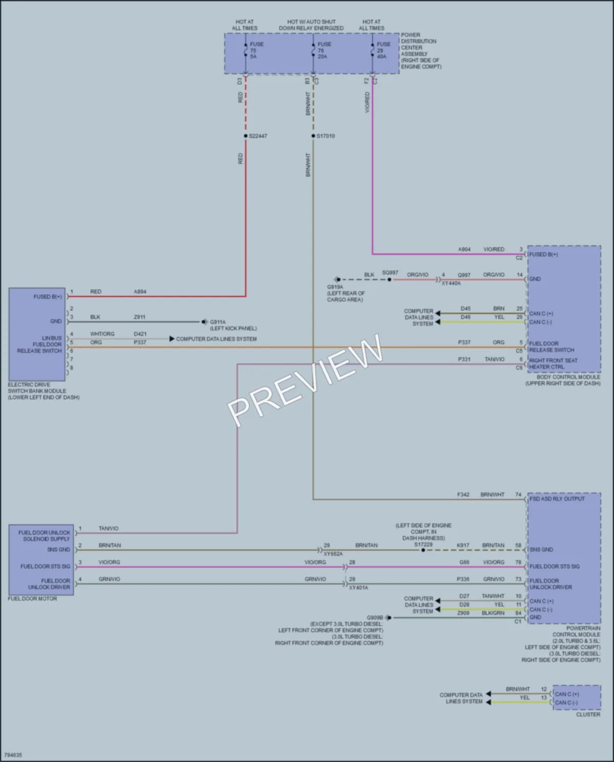 2022 Jeep WranglerUnlimited4XE Trunk Tailgate Fuel Door wiring diagram preview
