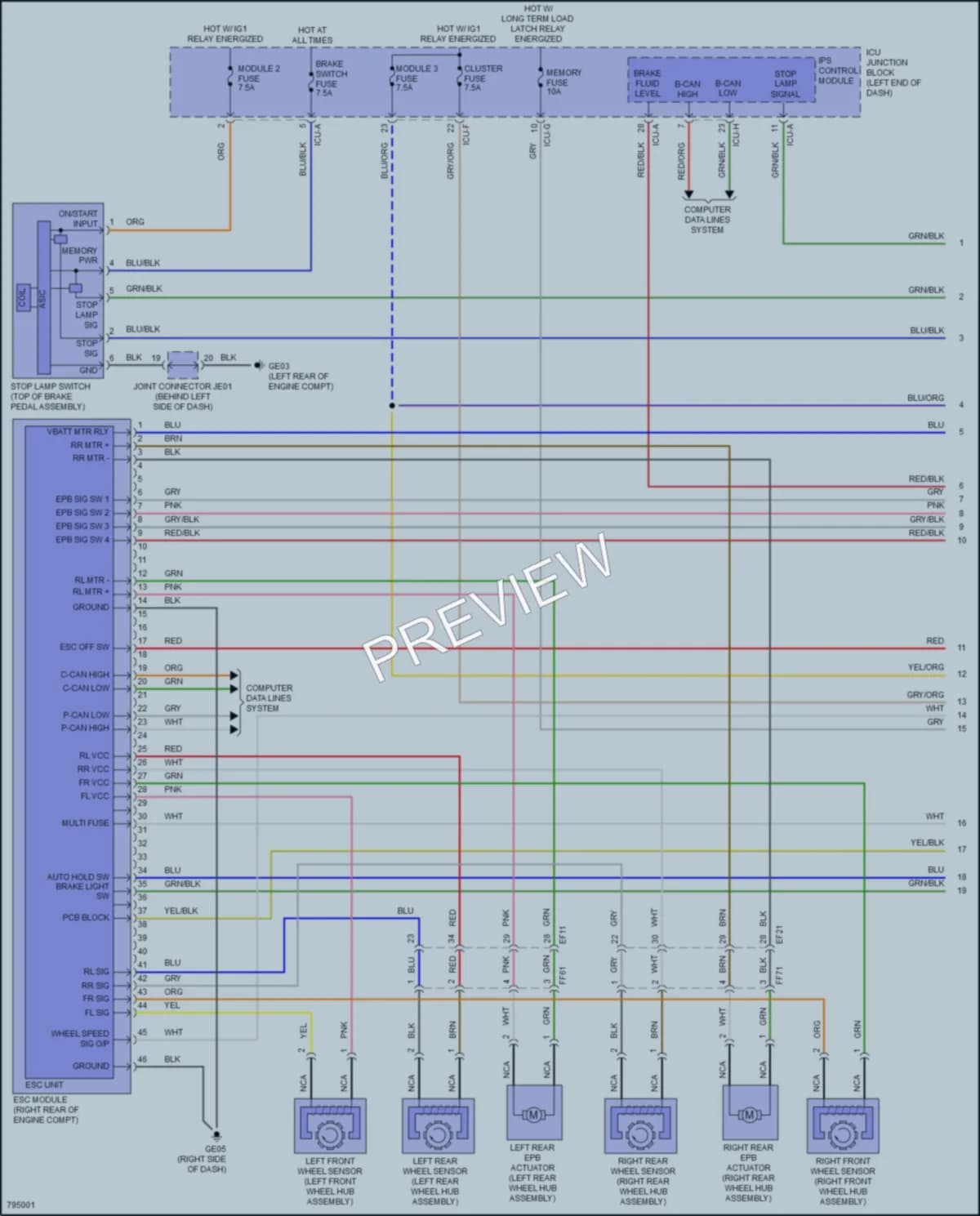 2022 Kia Carnival Anti Lock Brakes wiring diagram preview