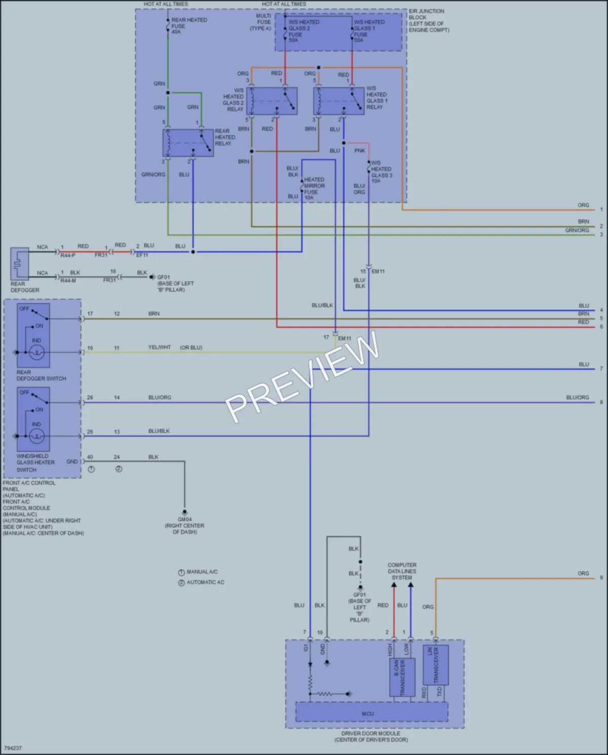 2022 Kia Carnival Defoggers wiring diagram preview