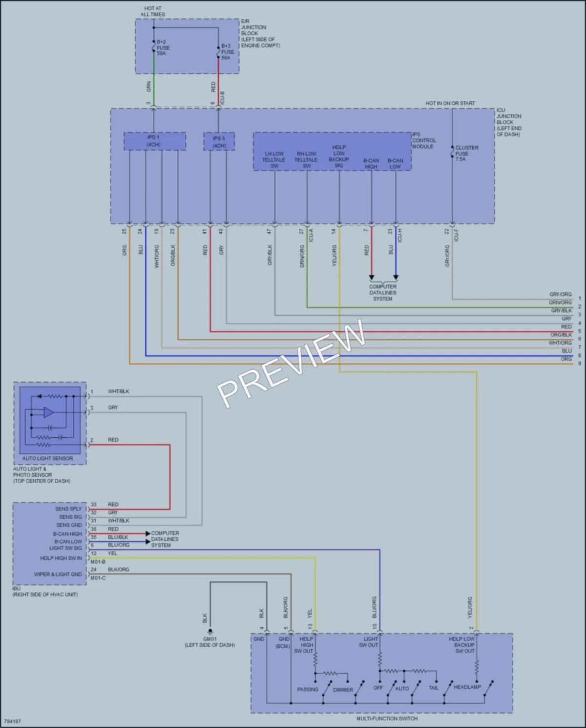 2022 Kia Carnival Headlights wiring diagram preview