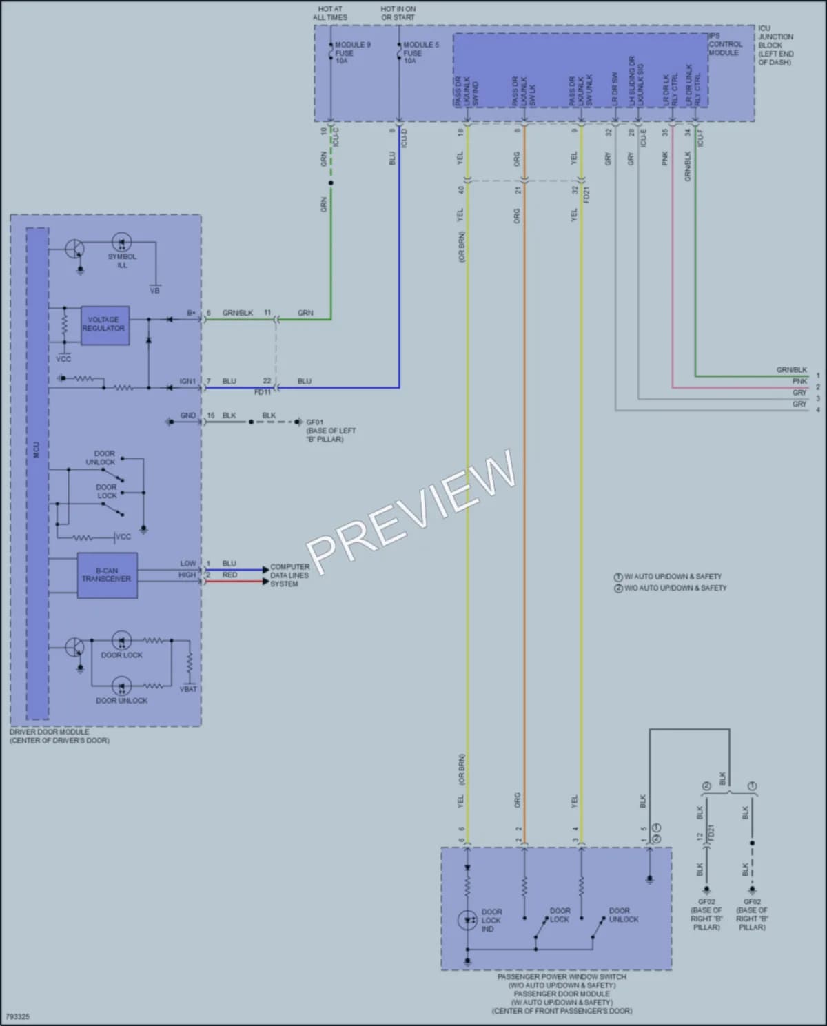2022 Kia Carnival Power Door Locks wiring diagram preview
