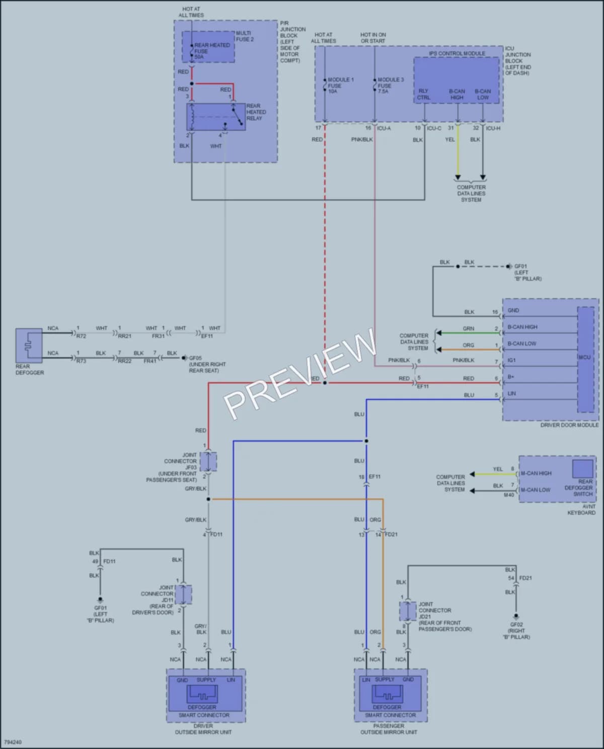 2022 Kia EV6 Defoggers wiring diagram preview