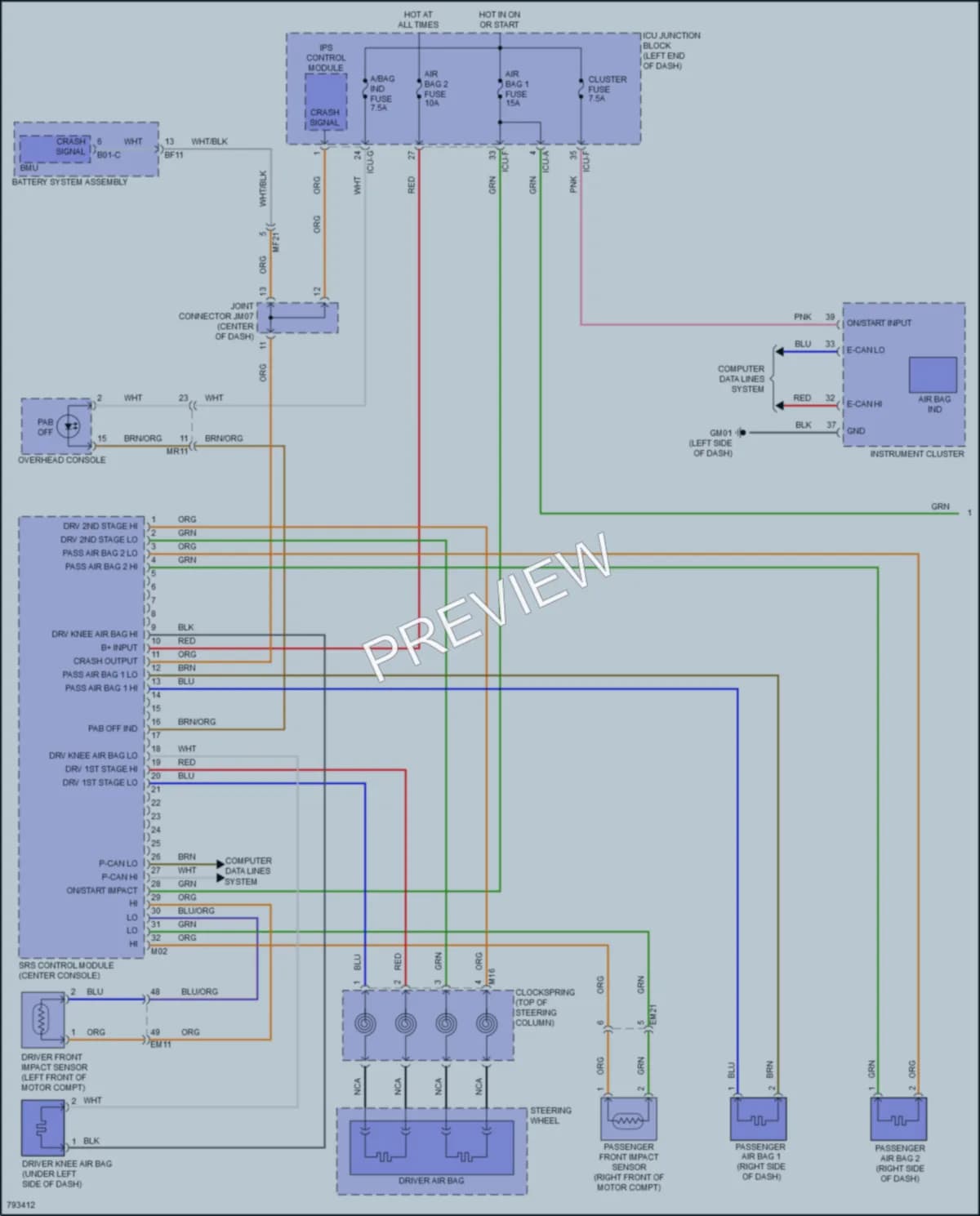 2022 Kia EV6 Supplemental Restraints wiring diagram preview