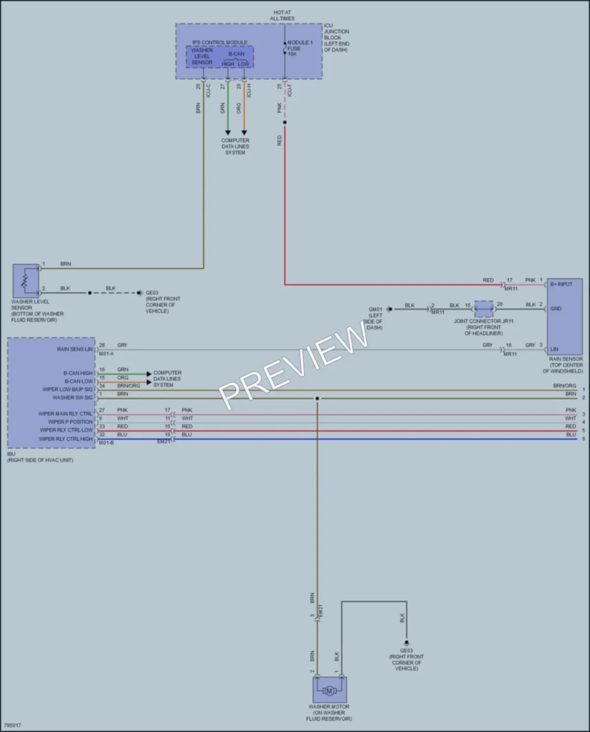 2022 Kia EV6 Wiper Washer wiring diagram preview