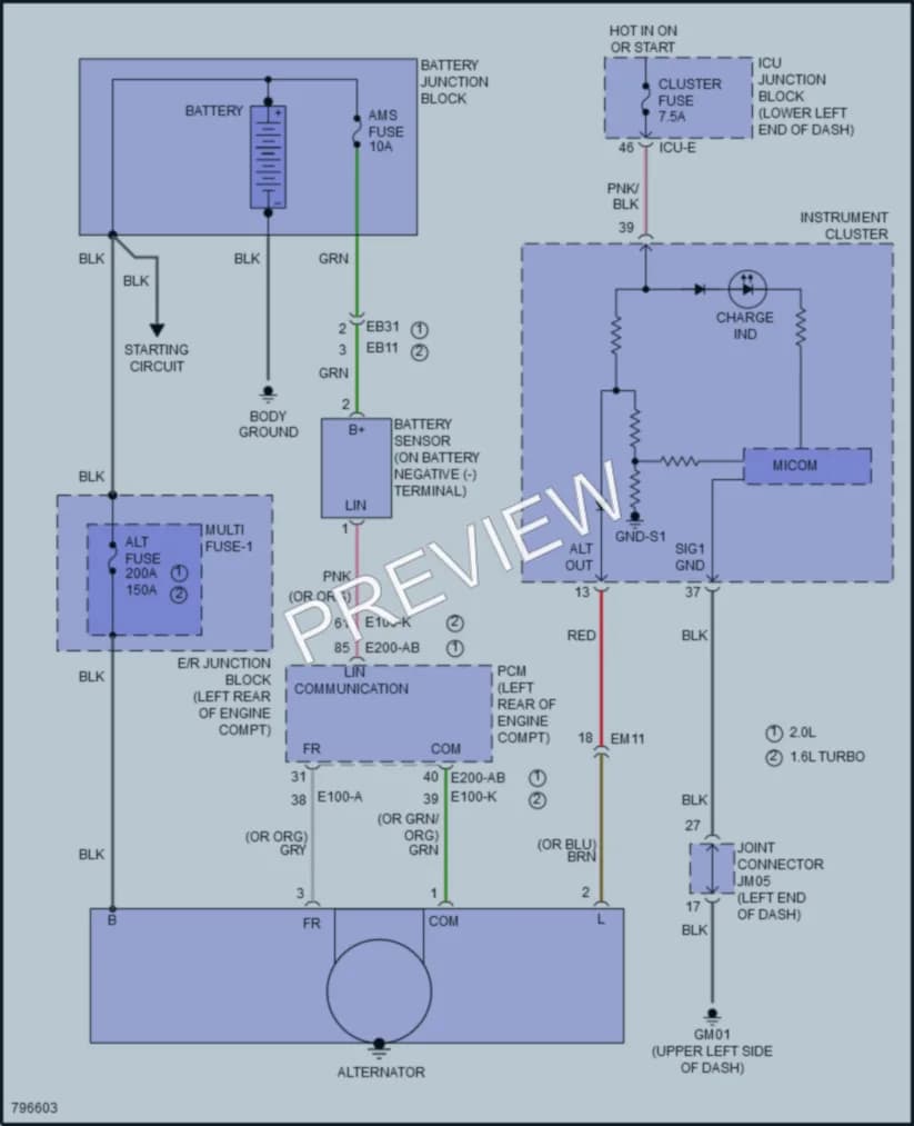 2022 Kia Forte Starting Charging wiring diagram preview