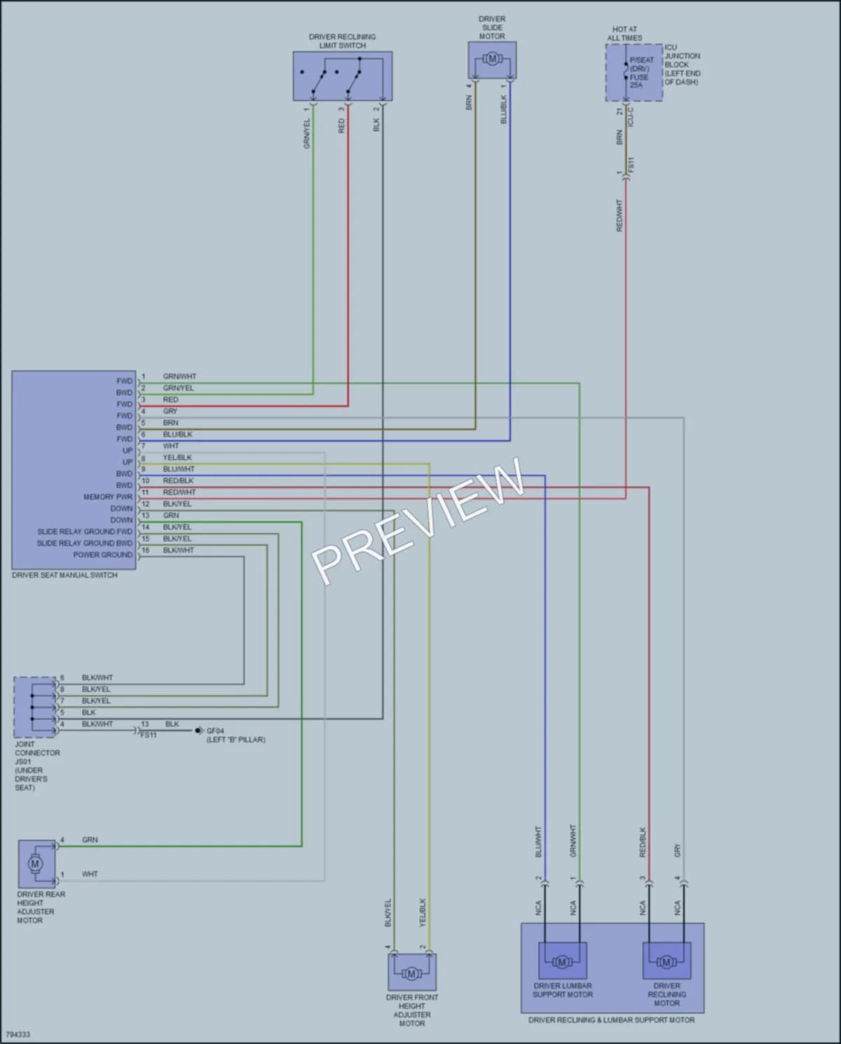 2022 Kia Soul Power Seats wiring diagram preview