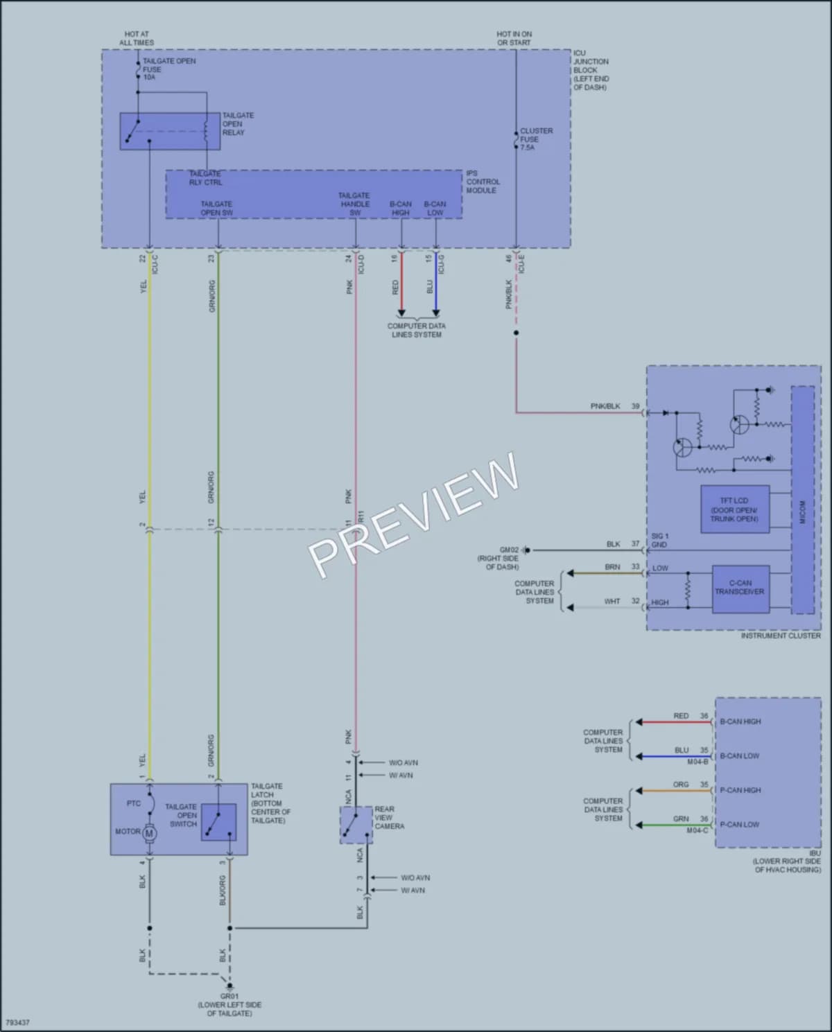 2022 Kia Soul Trunk Tailgate Fuel Door wiring diagram preview