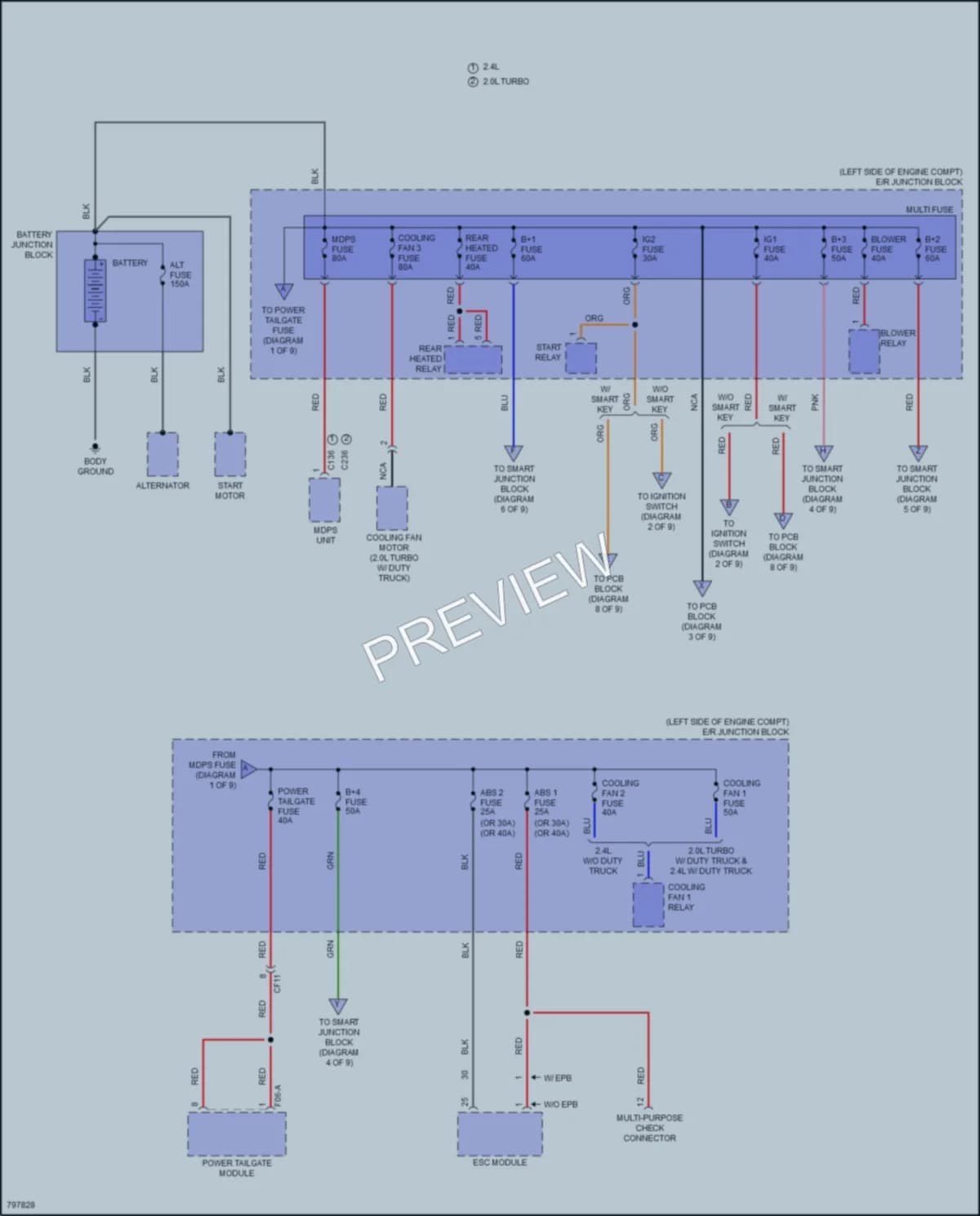 2022 Kia Sportage Power Distribution wiring diagram preview