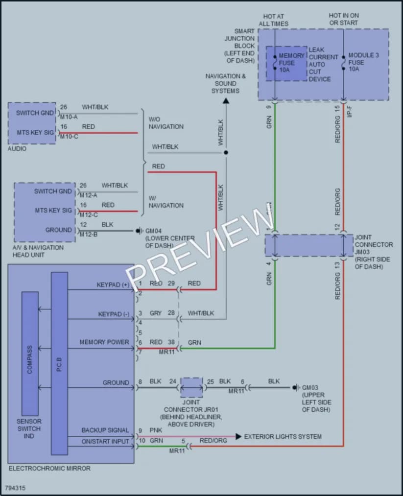 2022 Kia Sportage Power Mirrors wiring diagram preview