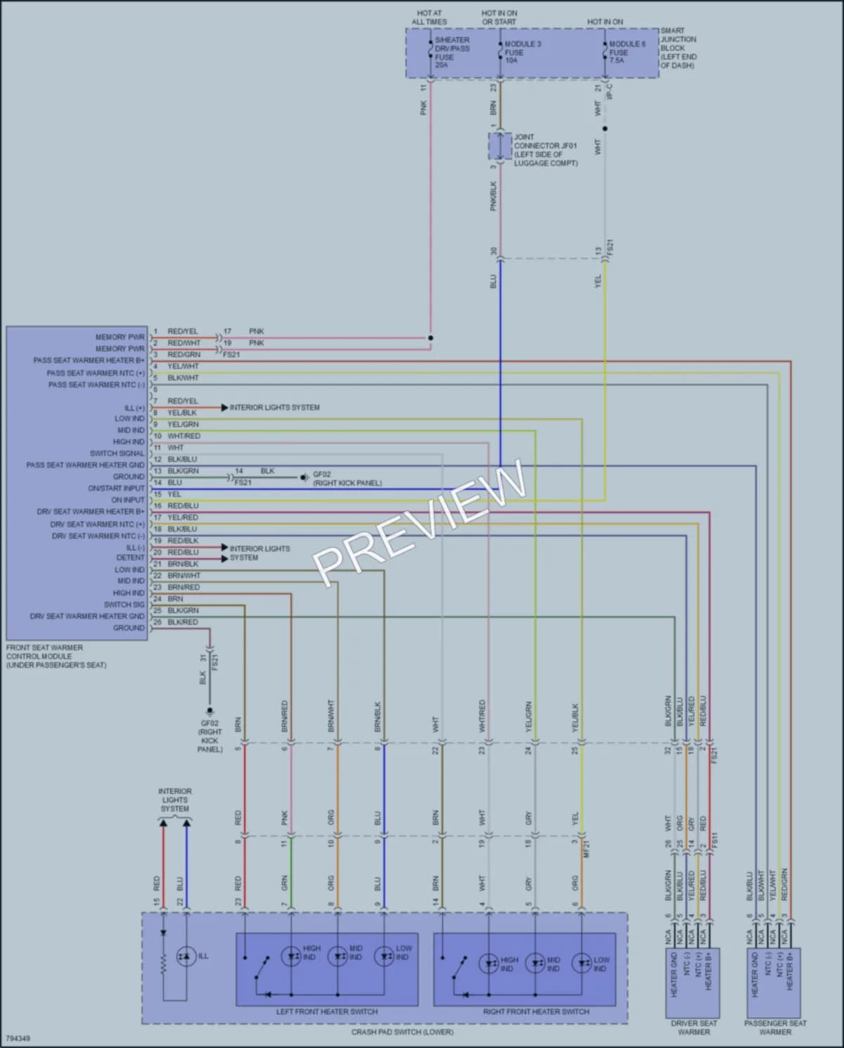 2022 Kia Sportage Power Seats wiring diagram preview