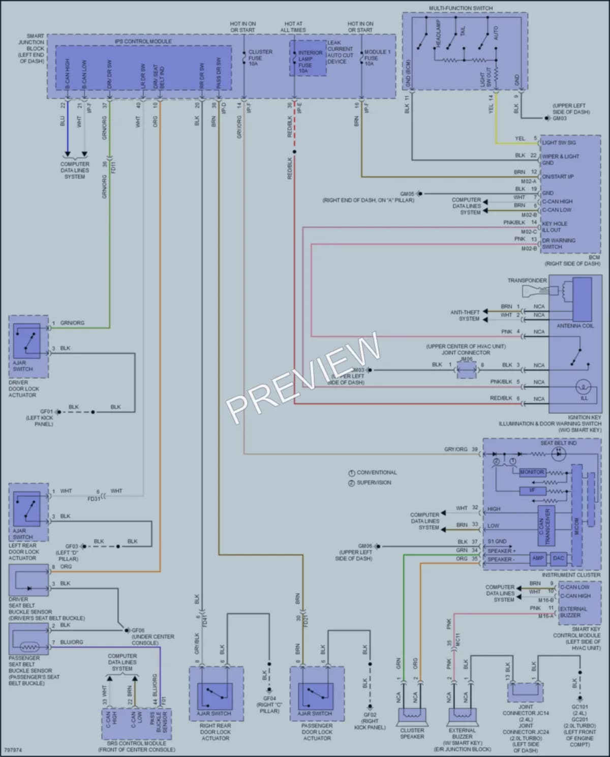 2022 Kia Sportage Warning Systems wiring diagram preview