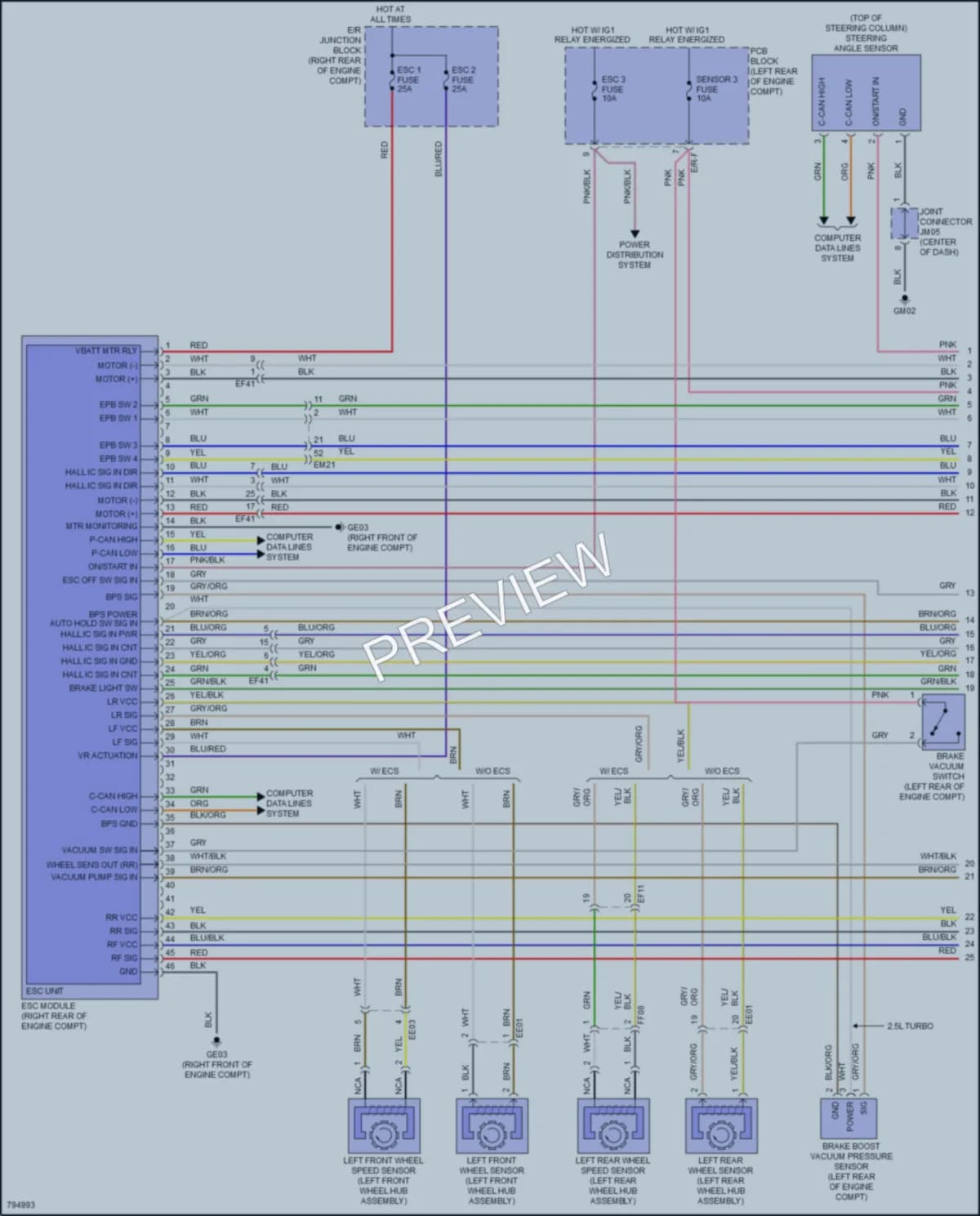 2022 Kia Stinger Anti Lock Brakes wiring diagram preview