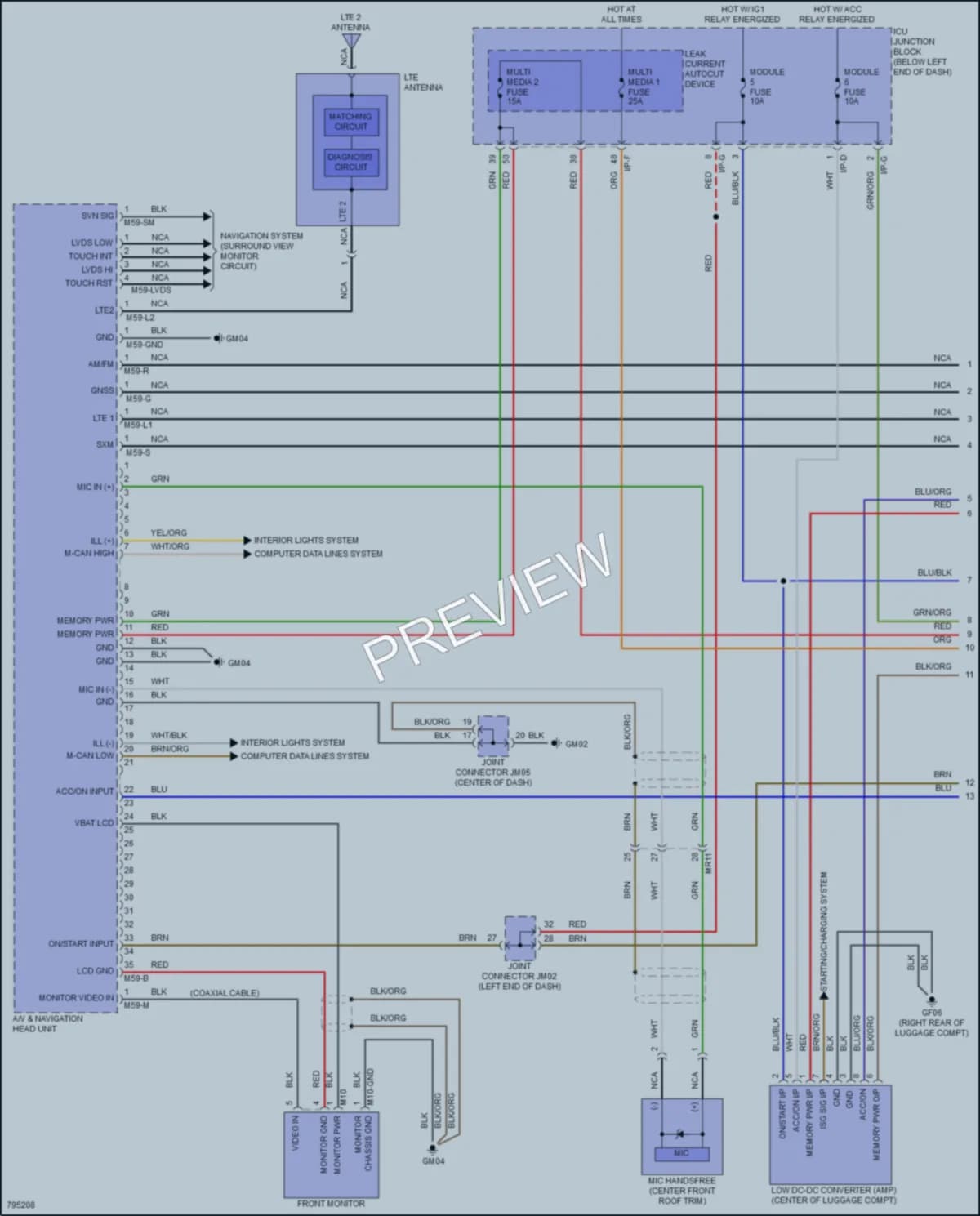 2022 Kia Stinger Radio wiring diagram preview