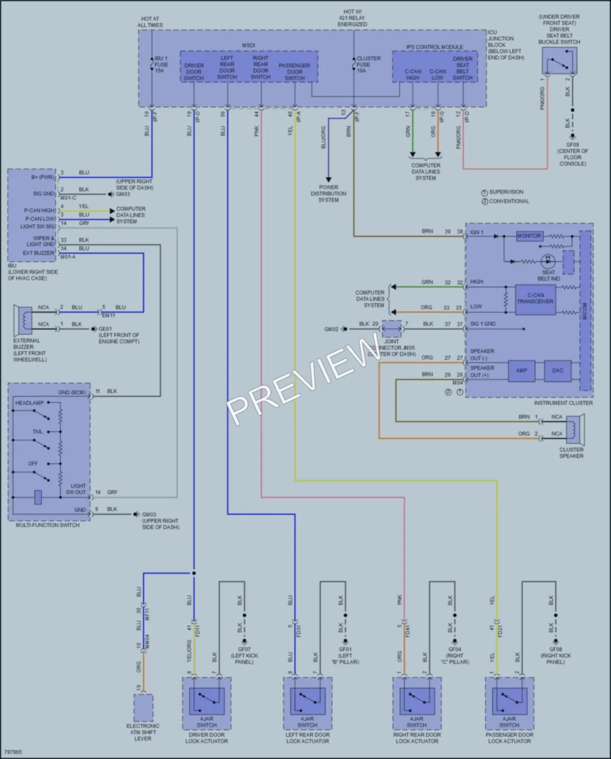 2022 Kia Stinger Warning Systems wiring diagram preview