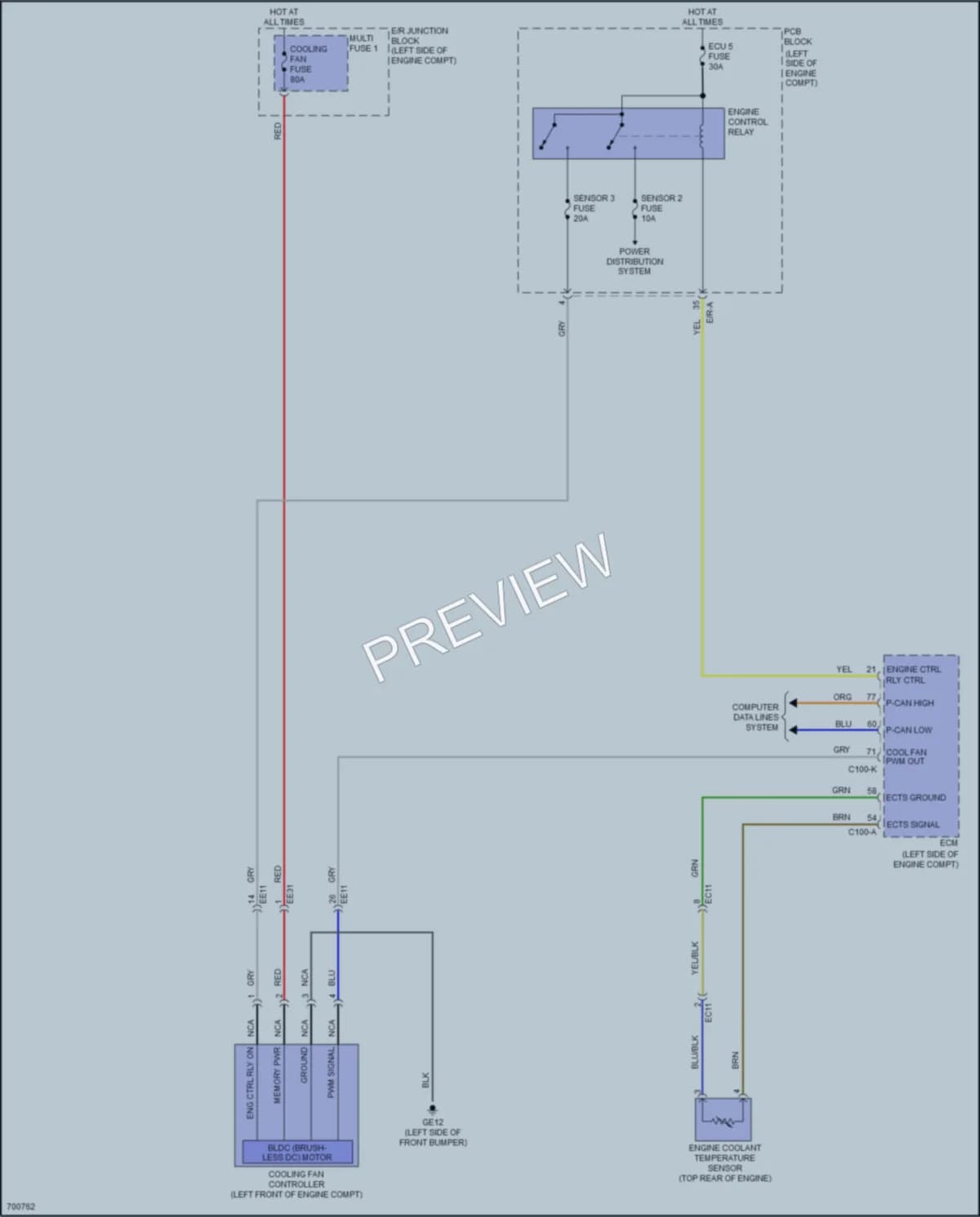 2022 Kia Telluride Cooling Fan wiring diagram preview