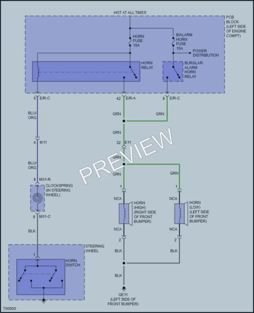 2022 Kia Telluride Horn wiring diagram preview