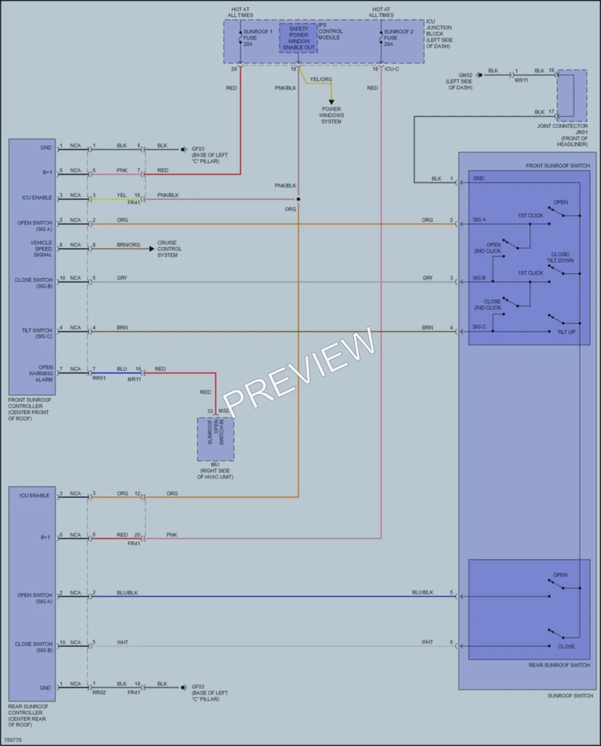 2022 Kia Telluride Power Top Sunroof wiring diagram preview