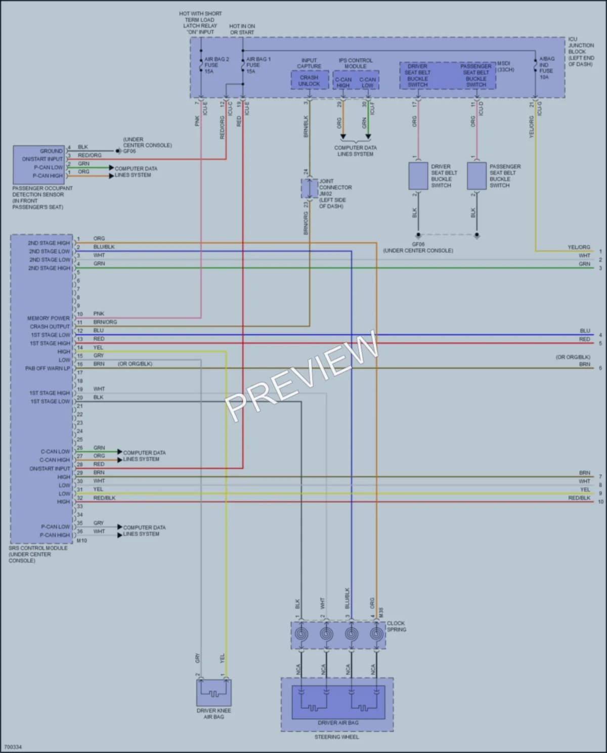2022 Kia Telluride Supplemental Restraints wiring diagram preview