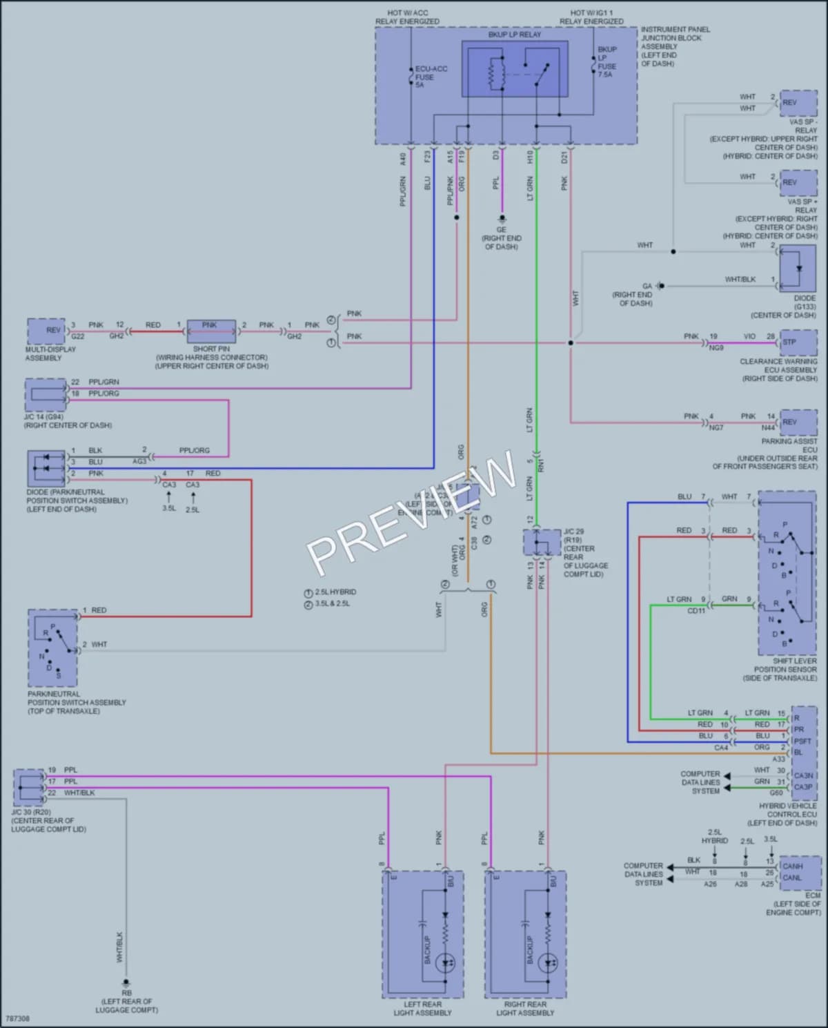 2022 Lexus ES250 Exterior Lights wiring diagram preview