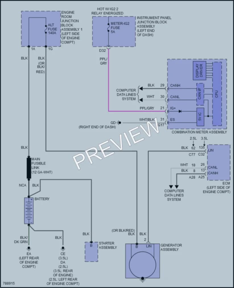 2022 Lexus ES250 Starting Charging wiring diagram preview