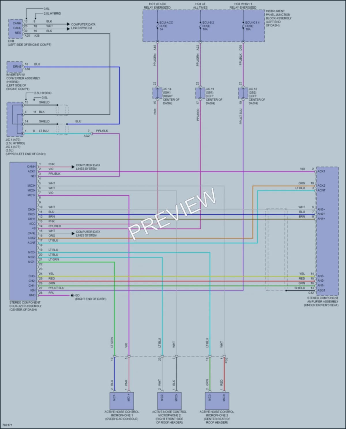 2022 Lexus ES300h Radio wiring diagram preview