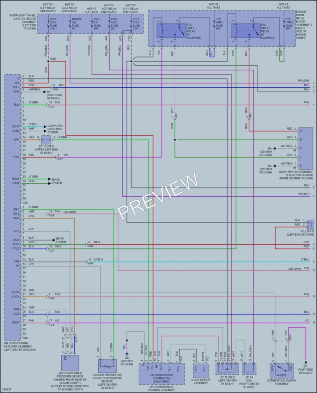 2022 Lexus ES350 Air Conditioning wiring diagram preview
