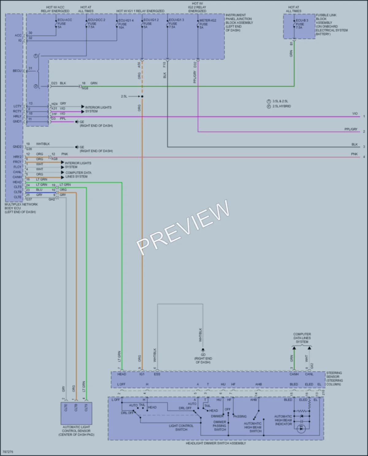 2022 Lexus ES350 Headlights wiring diagram preview
