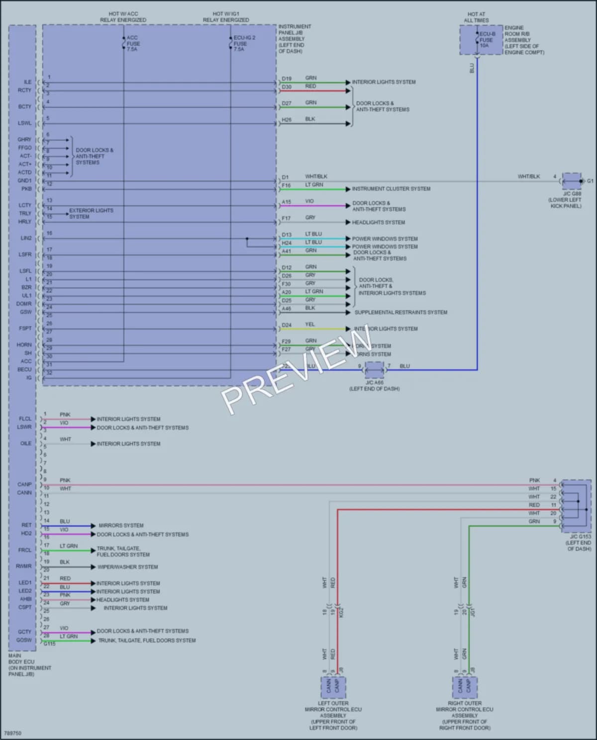 2022 Lexus GX460 Body Control Modules wiring diagram preview