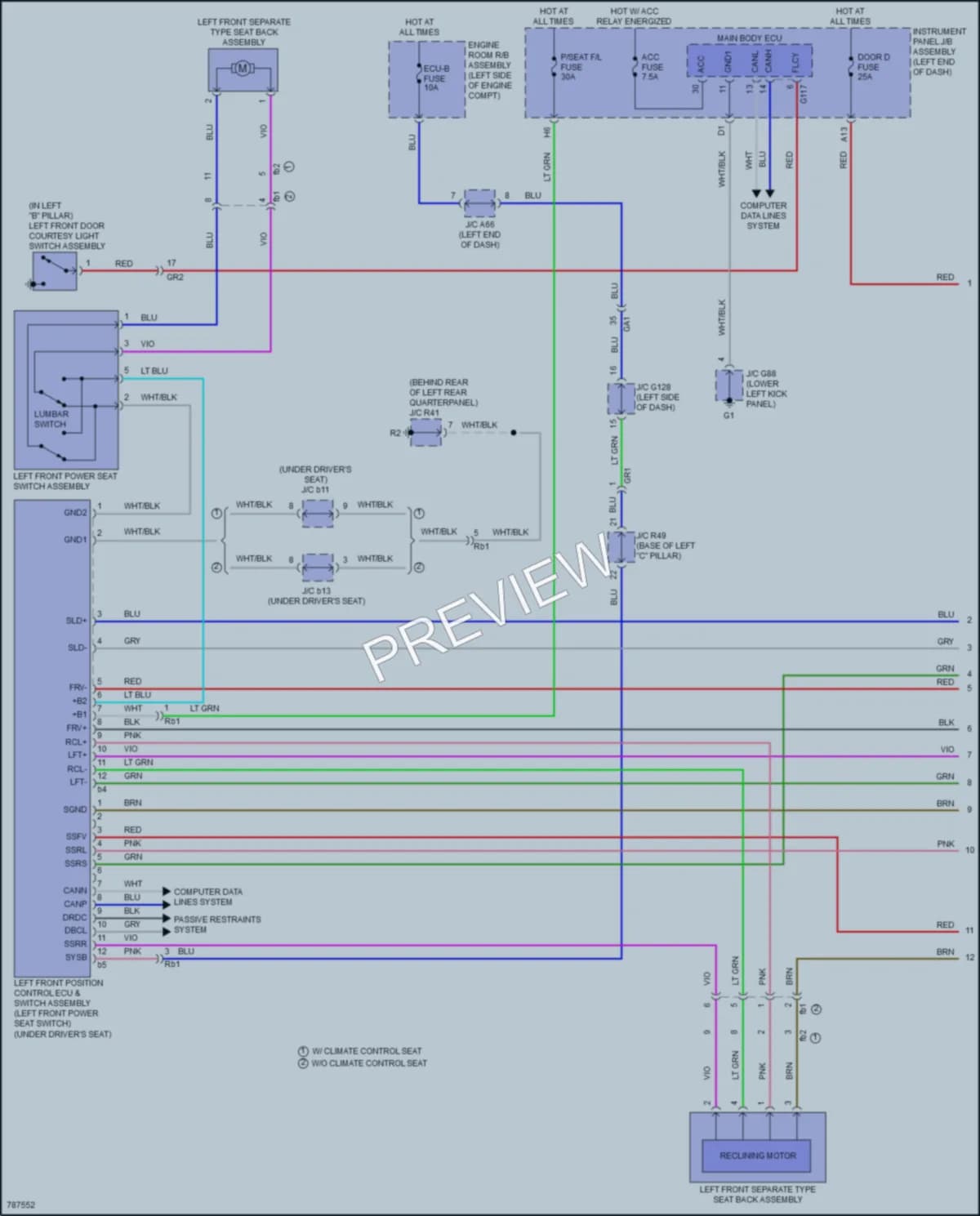 2022 Lexus GX460 Memory Systems wiring diagram preview