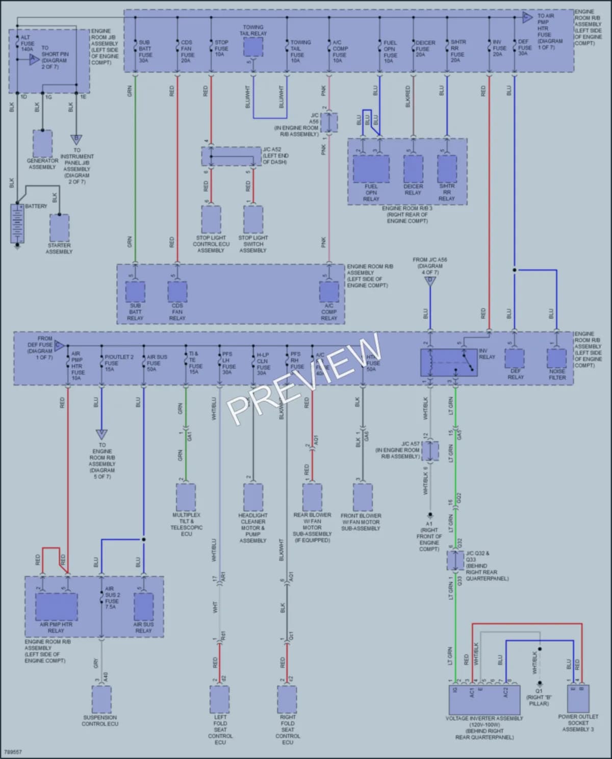 2022 Lexus GX460 Power Distribution wiring diagram preview