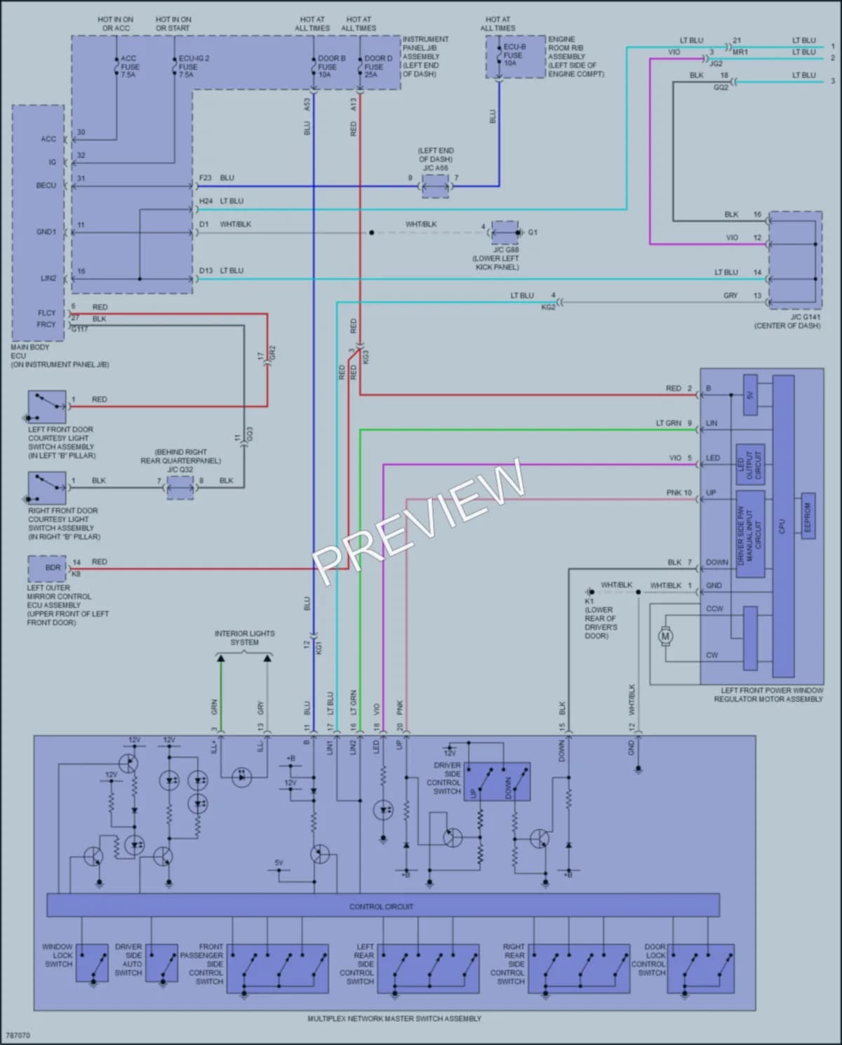 2022 Lexus GX460 Power Windows wiring diagram preview