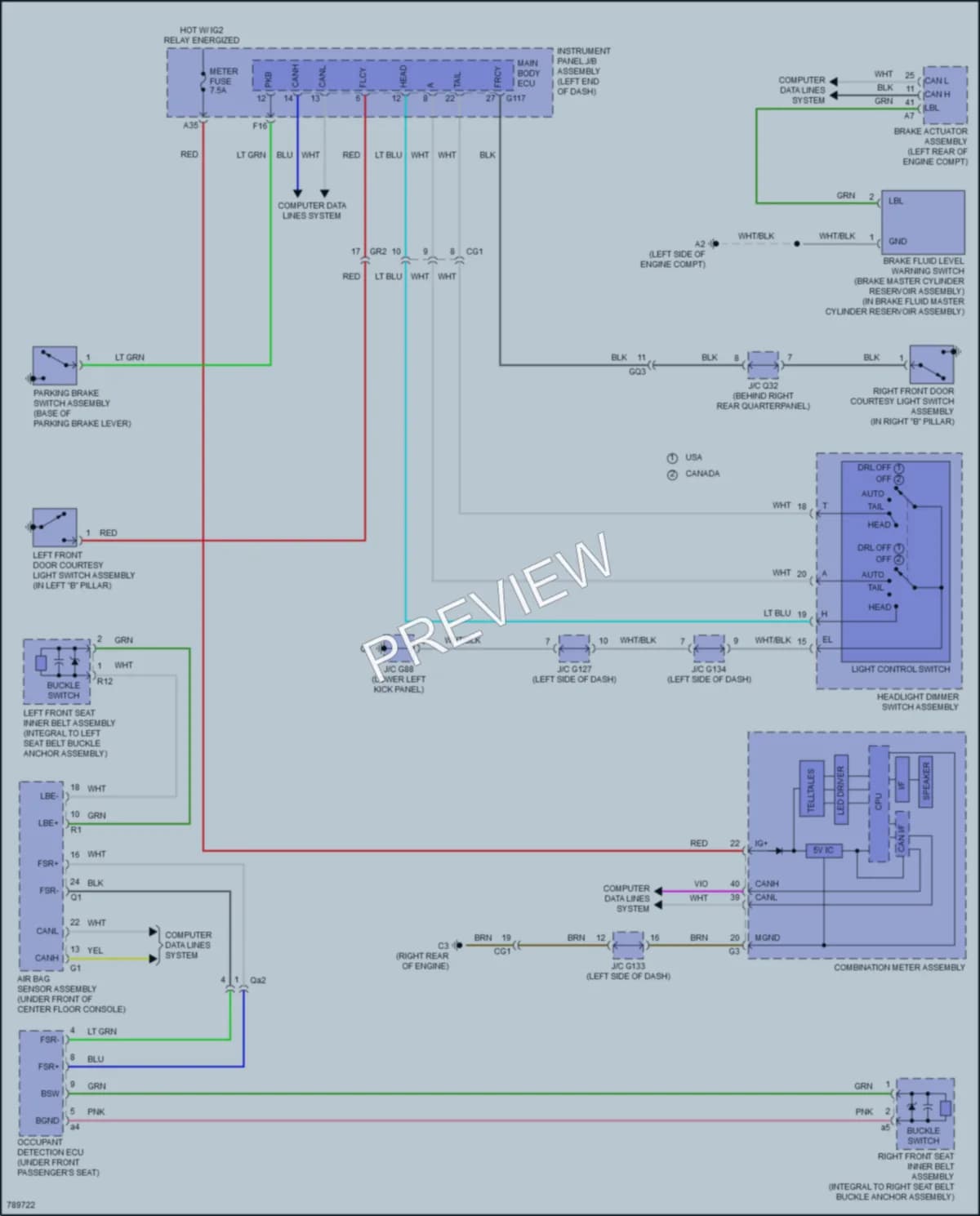 2022 Lexus GX460 Warning Systems wiring diagram preview