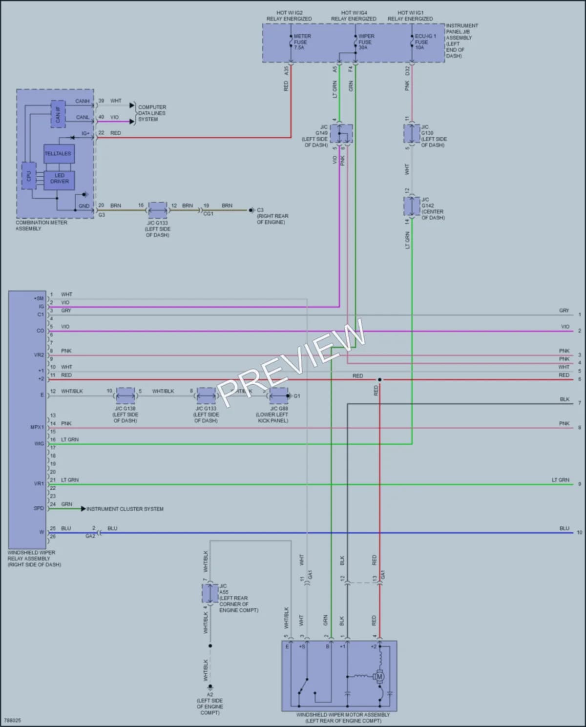 2022 Lexus GX460 Wiper Washer wiring diagram preview