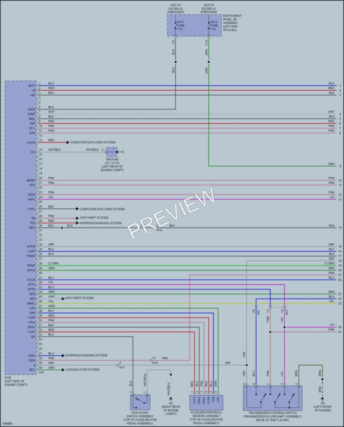 2022 Lexus IS300 Engine Performance wiring diagram preview
