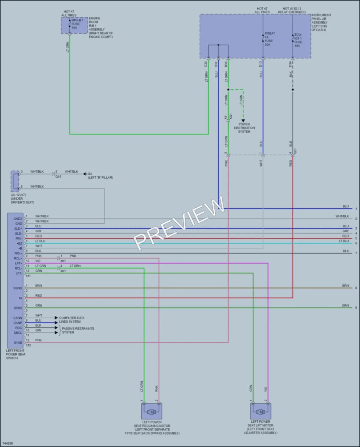 2022 Lexus IS300 Memory Systems wiring diagram preview