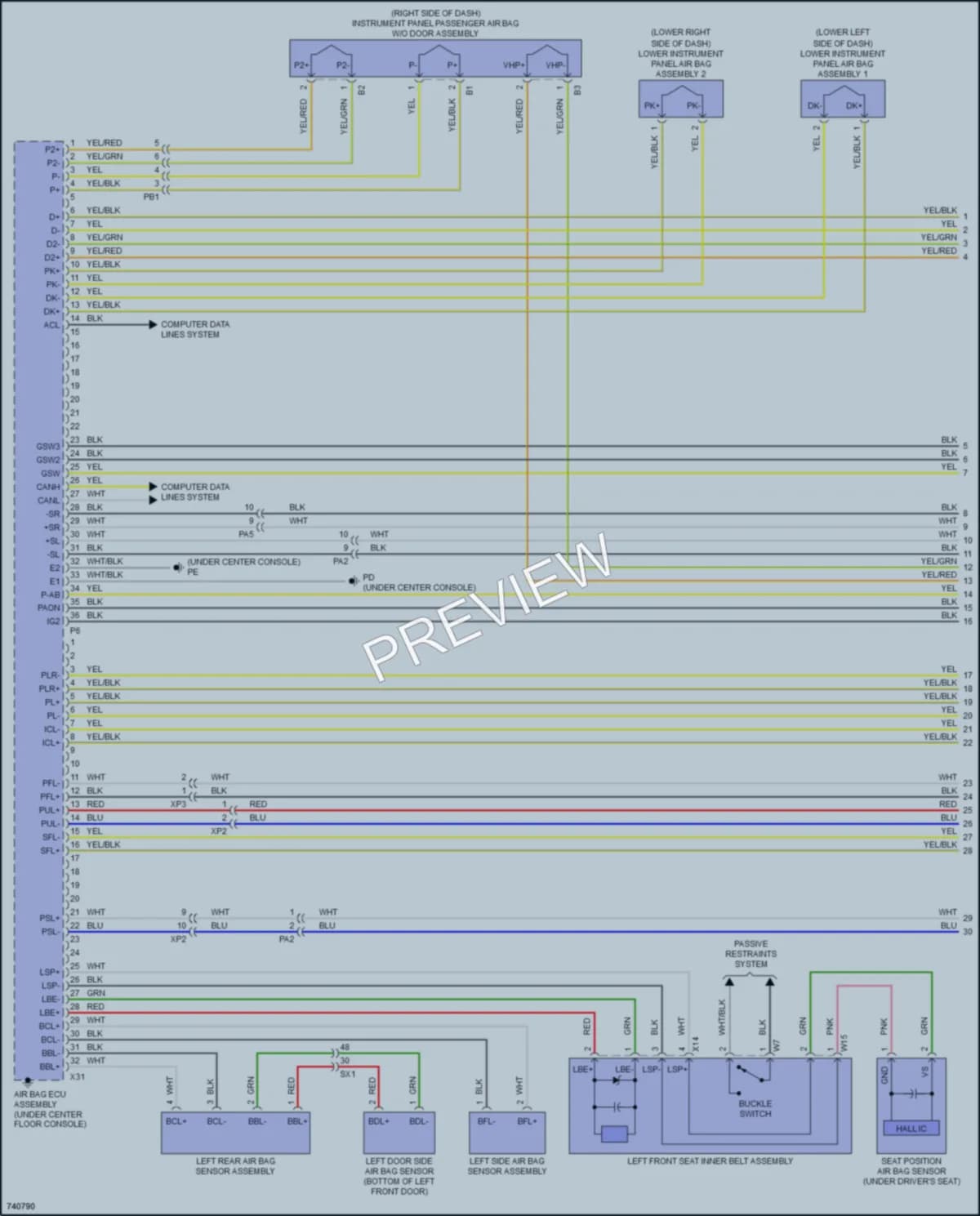 2022 Lexus LC500 Supplemental Restraints wiring diagram preview