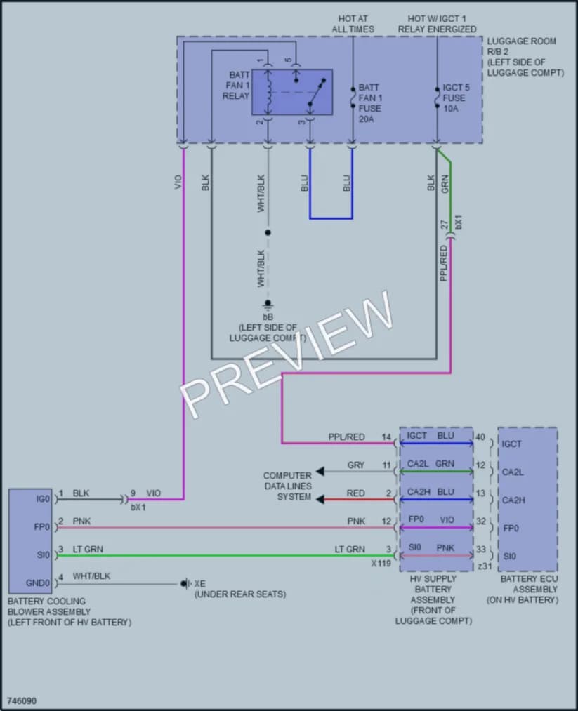 2022 Lexus LC500h Cooling Fan wiring diagram preview